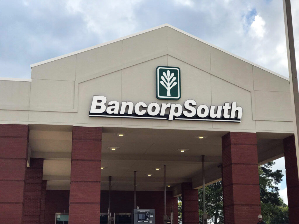 Internally lighted channel letters for BancorpSouth