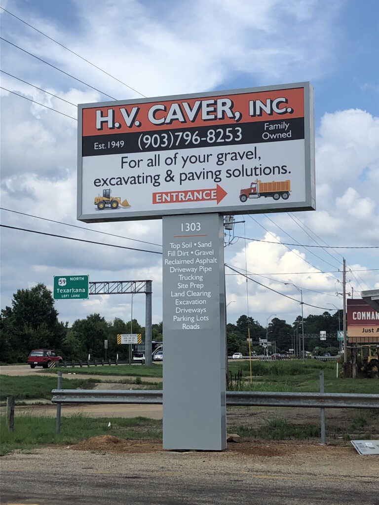 H.V. Caver Inc. Pole Sign