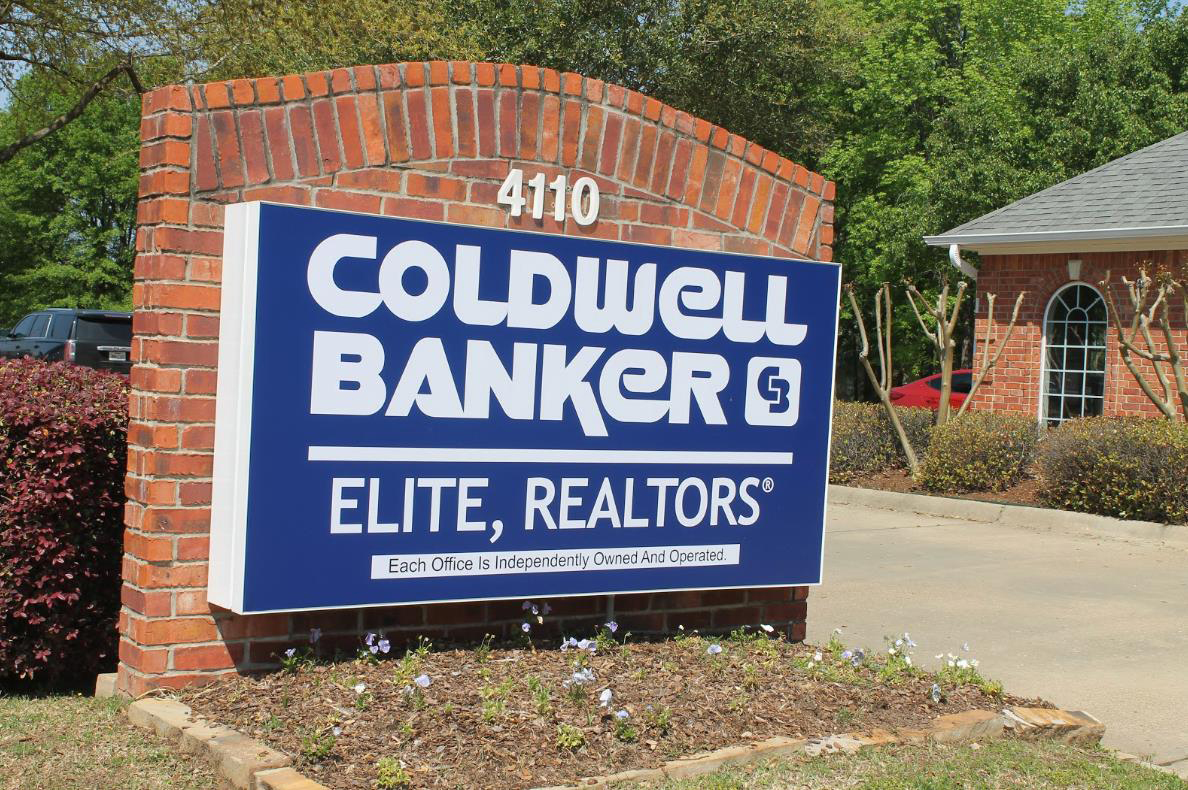 Monument sign with mounted sign cabinet for Codwell Banker Elite, Realtors