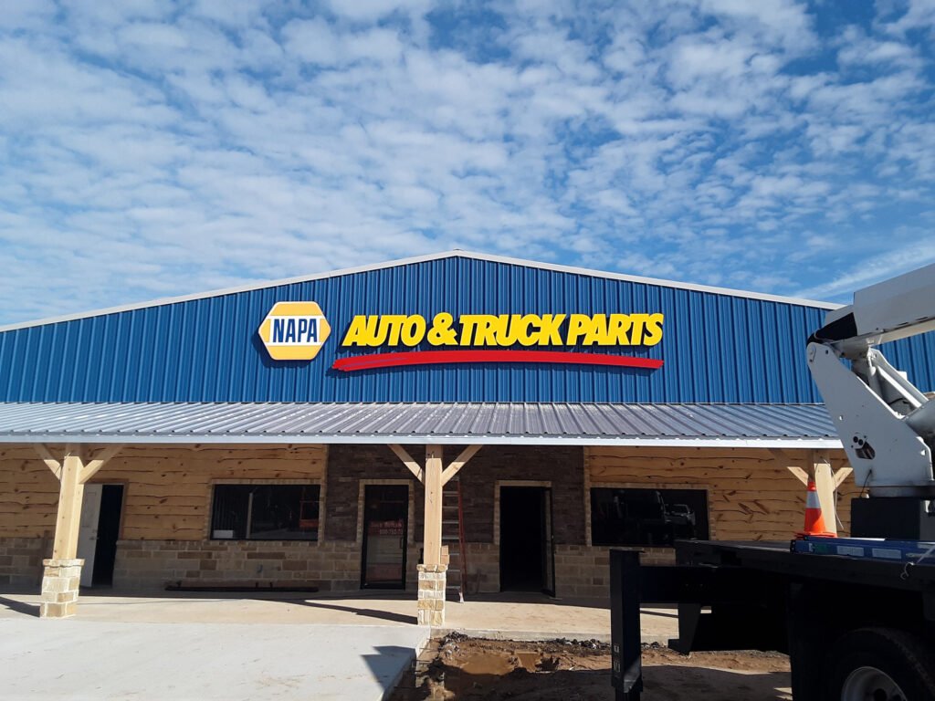 NAPA Auto & Truck Parts internally lighted formed plastic letters