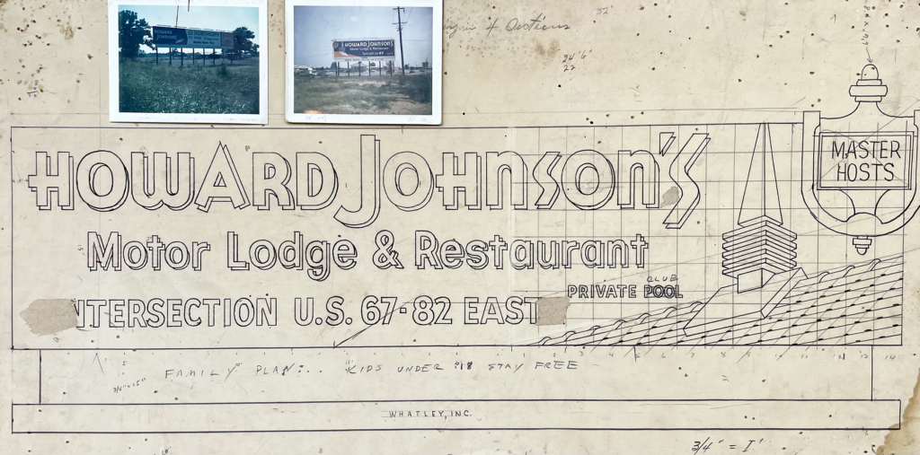 Historic Texarkana Howard Johnson's Sign & Proof